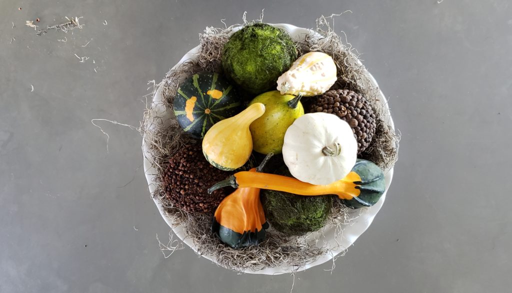 gourds in centerpiece