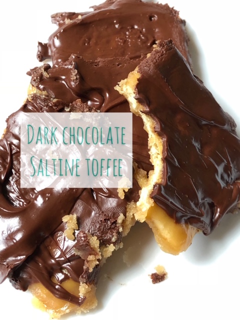 Dark Chocolate Saltine toffee