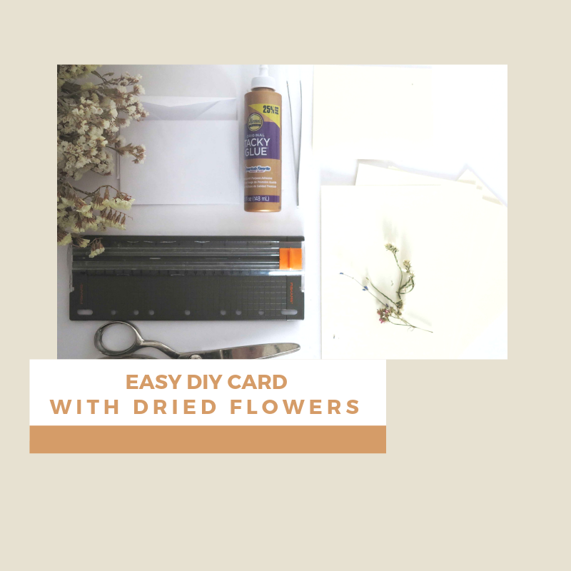 DIY card with dried flowers