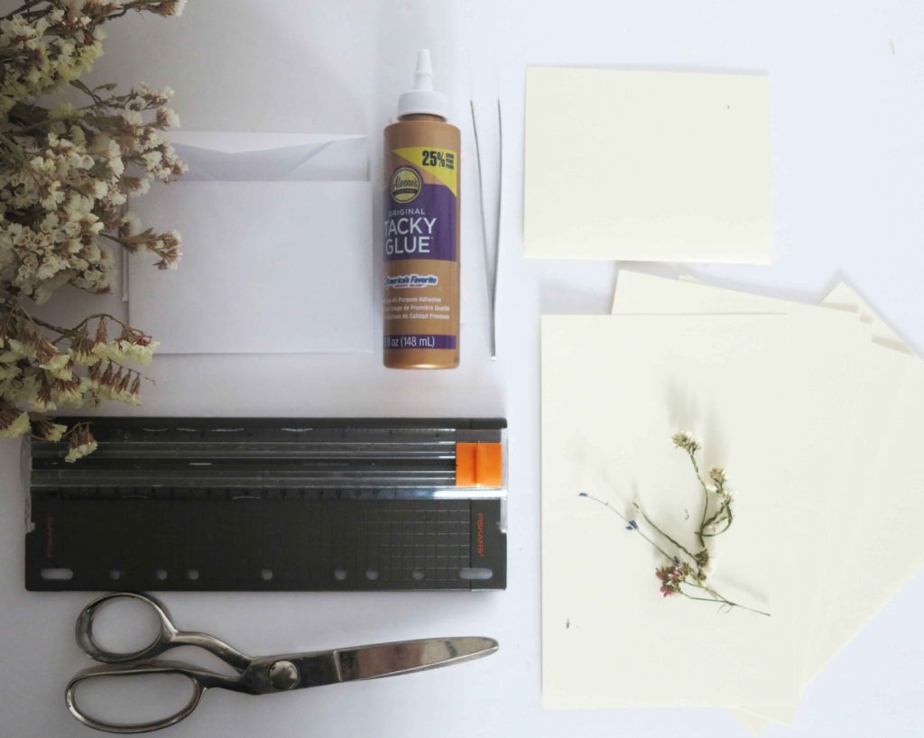 DIY card with dried flowers