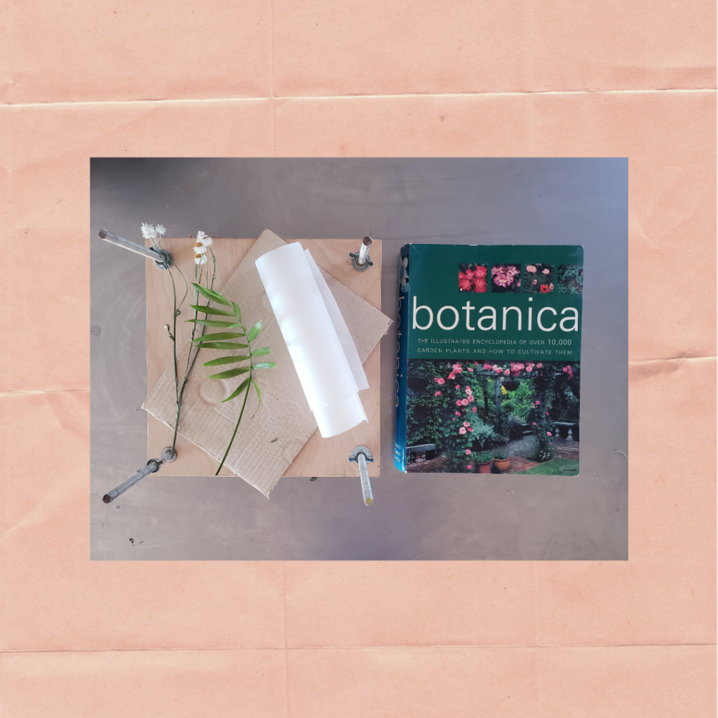 Supplies for pressing flowers