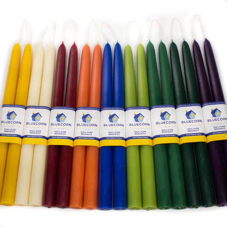 Colorful taper candles