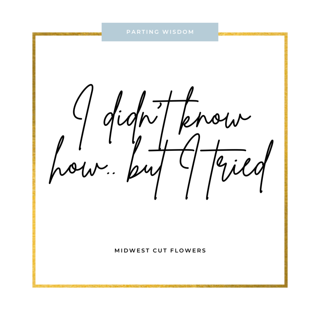 Quote. I didn't know how..but I tried.