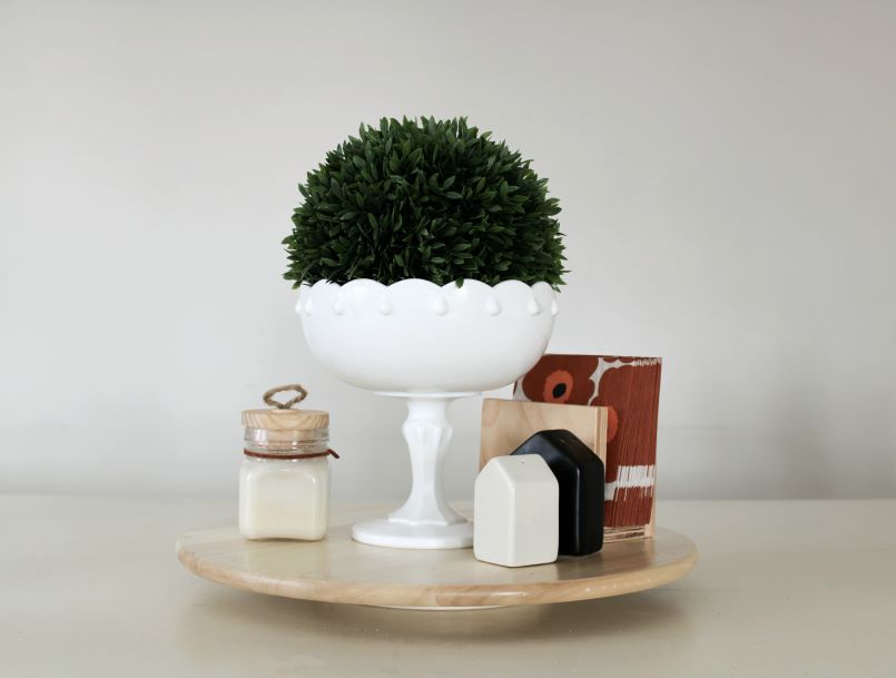 vintage vase with faux plant